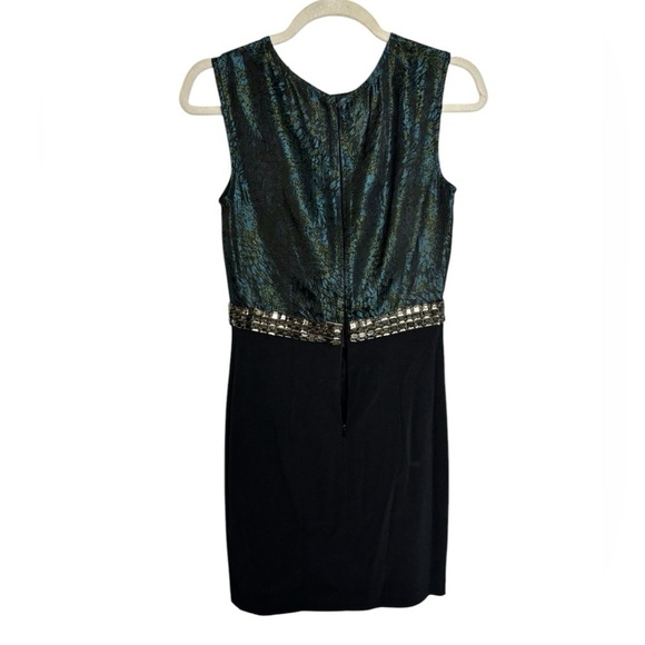 Bianca Niro Elegant Black Multi-print Jewel Embellished Sleeveless Dress Size P - Picture 5 of 12